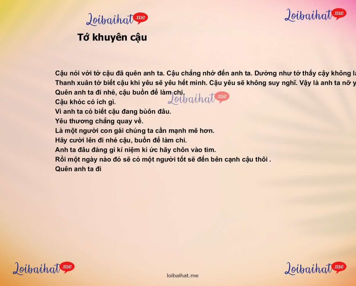 Tớ khuyên cậu