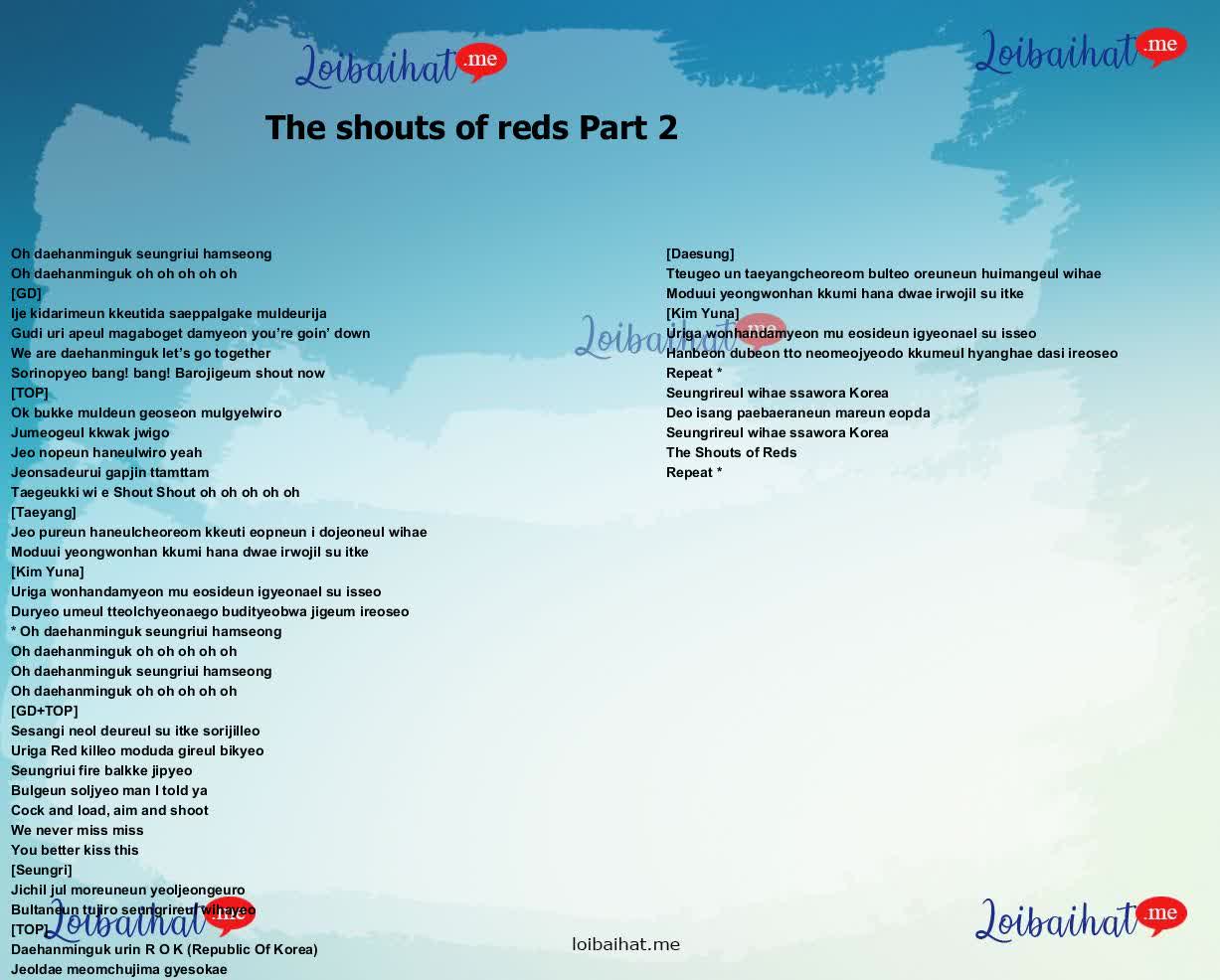 The shouts of reds Part 2