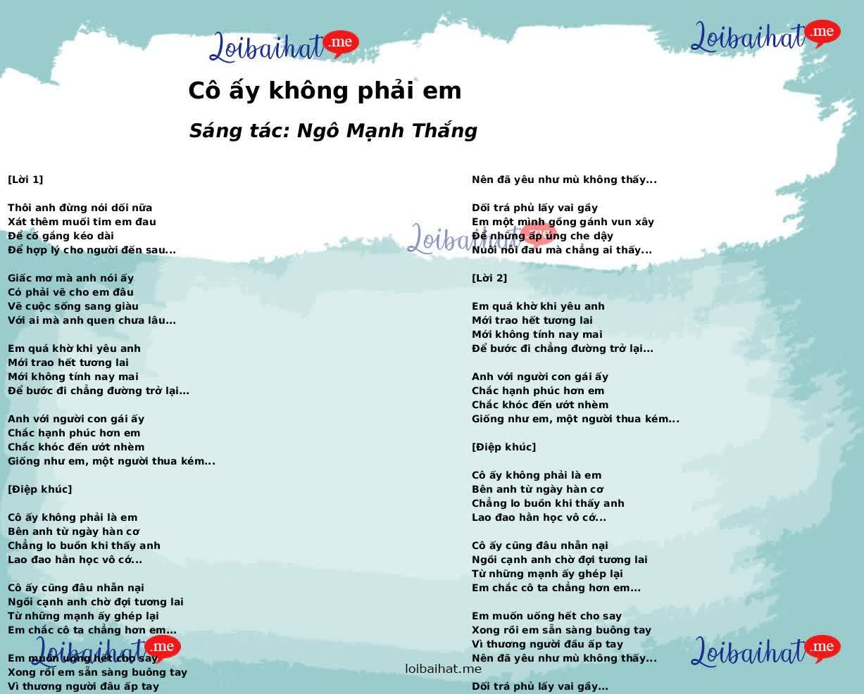 Cô ấy không phải em