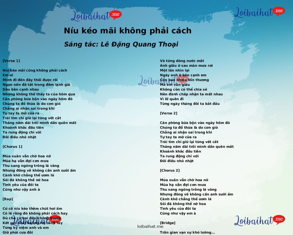 Níu kéo mãi không phải cách