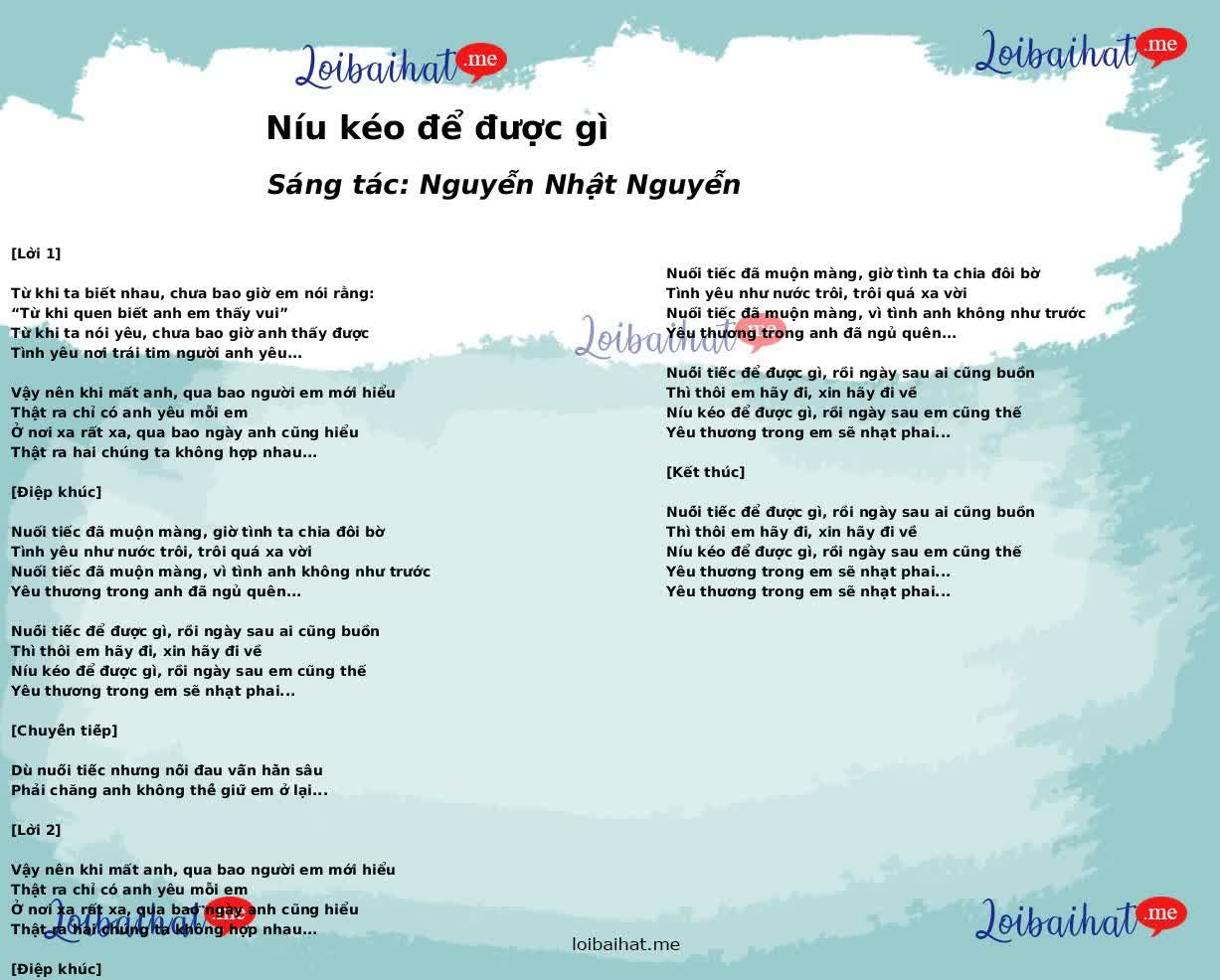 Níu kéo để được gì