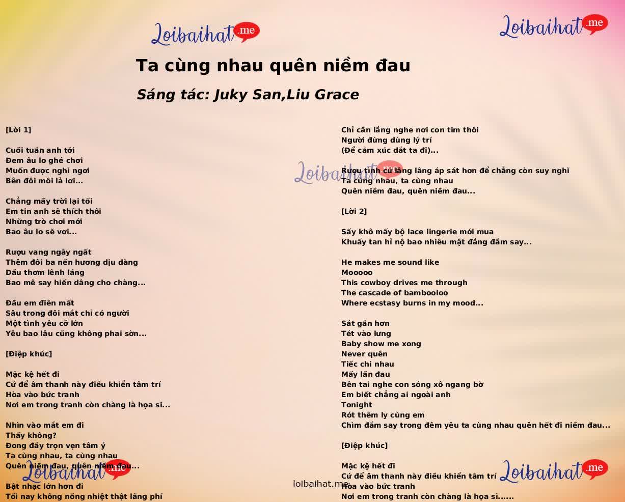 Ta cùng nhau quên niềm đau