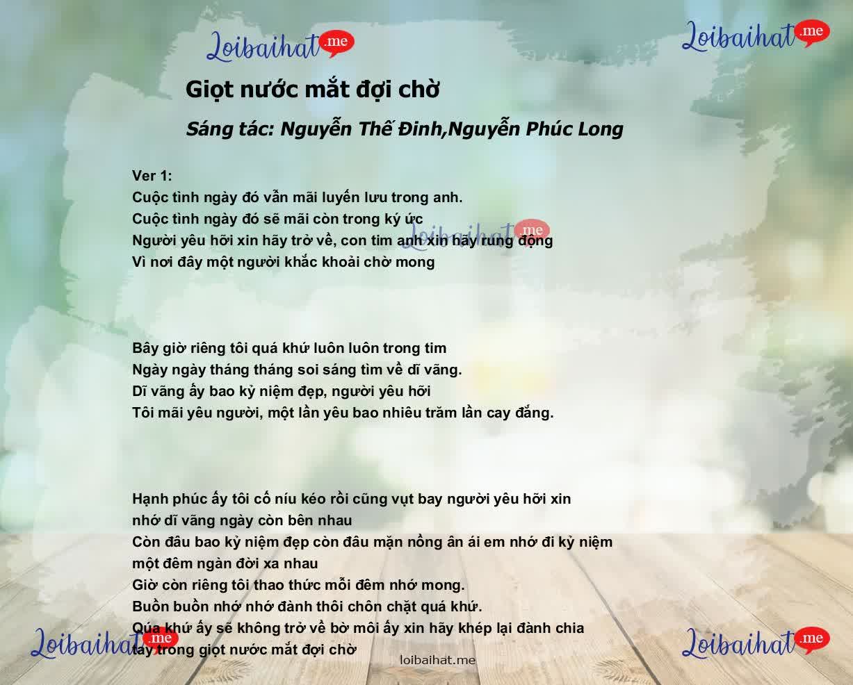 Giọt nước mắt đợi chờ