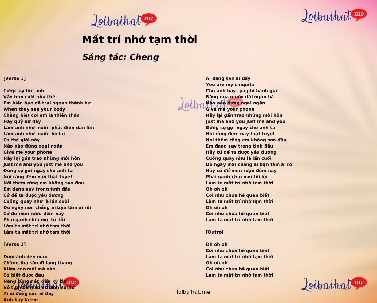 Mất trí nhớ tạm thời