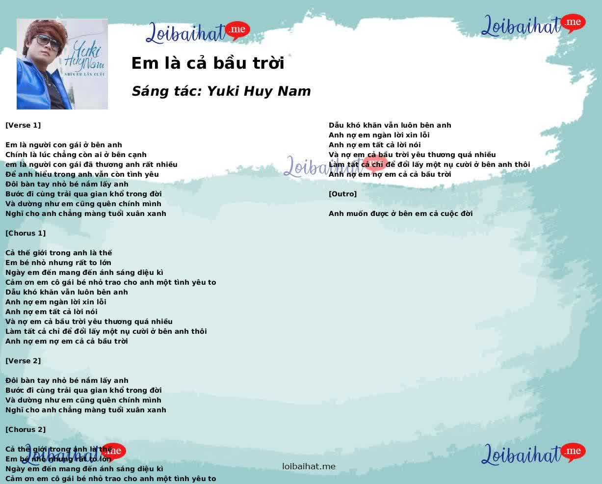 Em là cả bầu trời