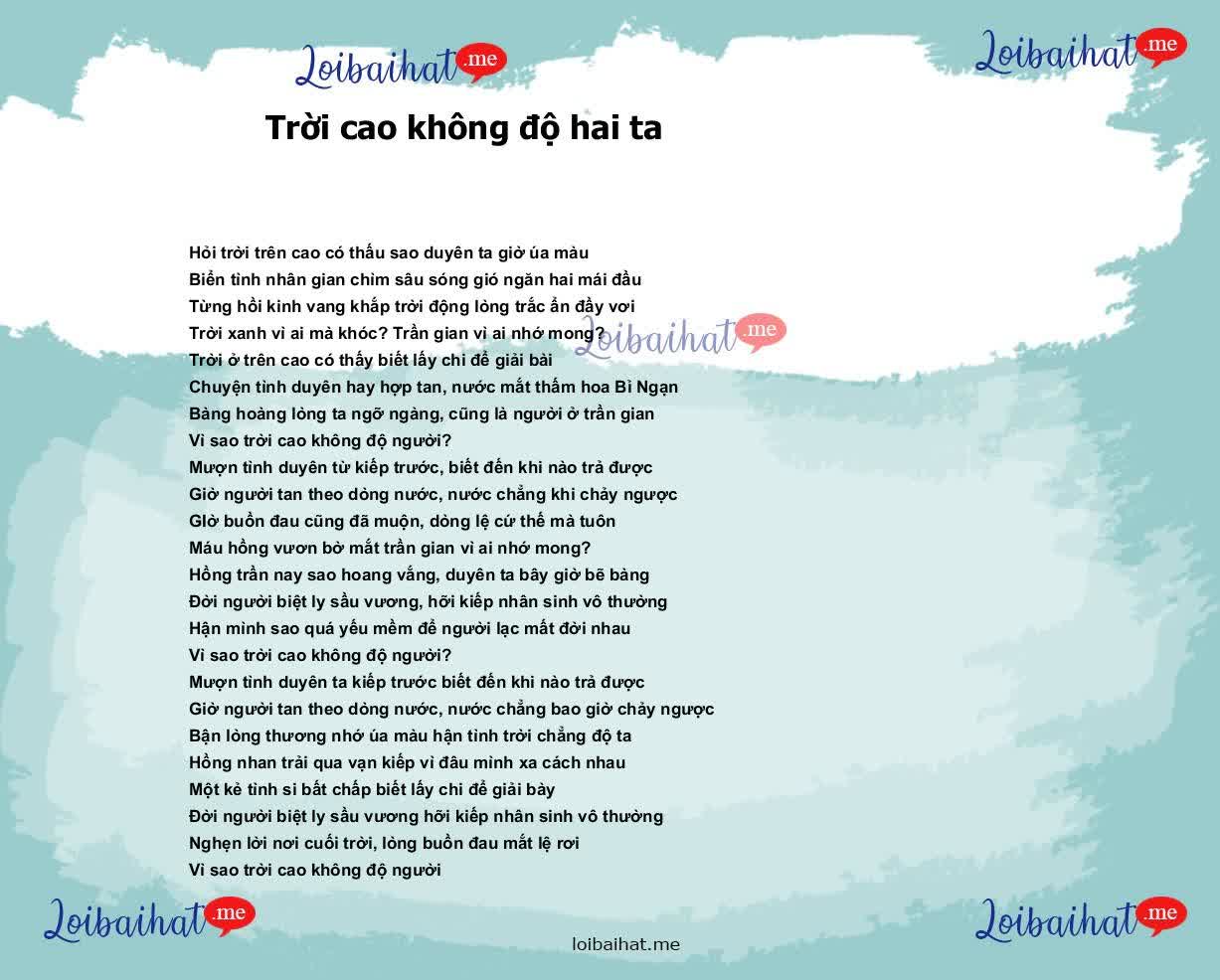 Trời cao không độ hai ta
