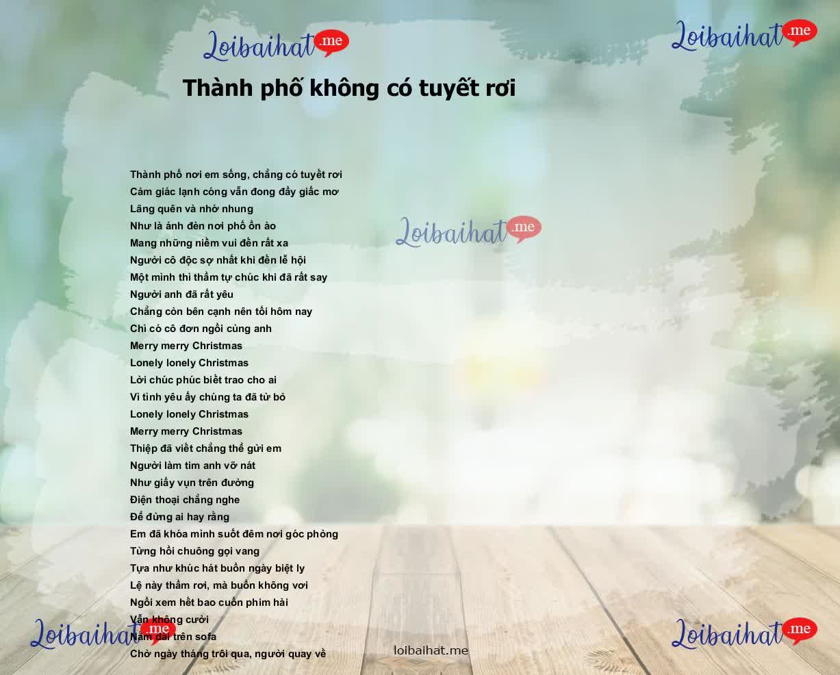 Thành phố không có tuyết rơi