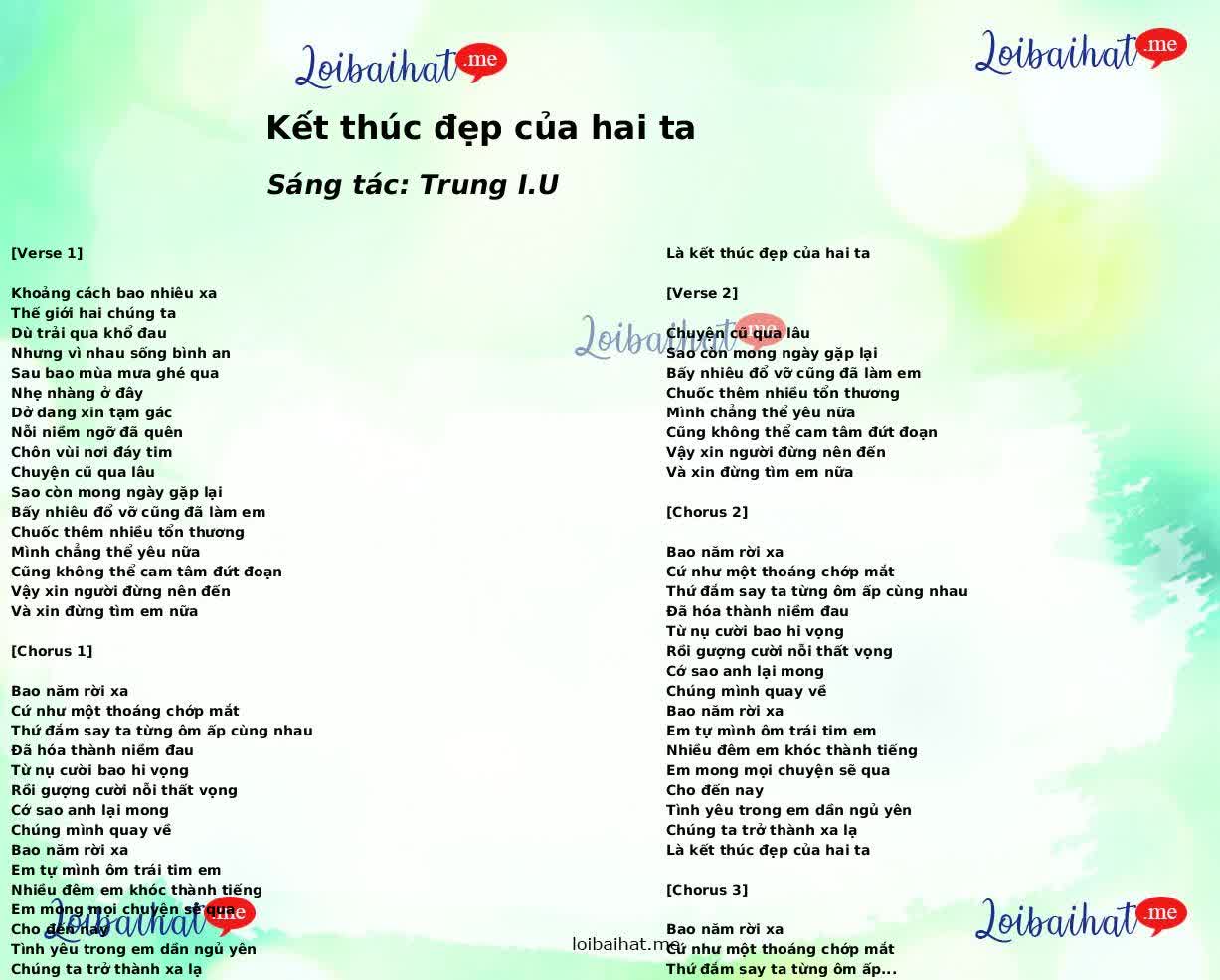 Kết thúc đẹp của hai ta