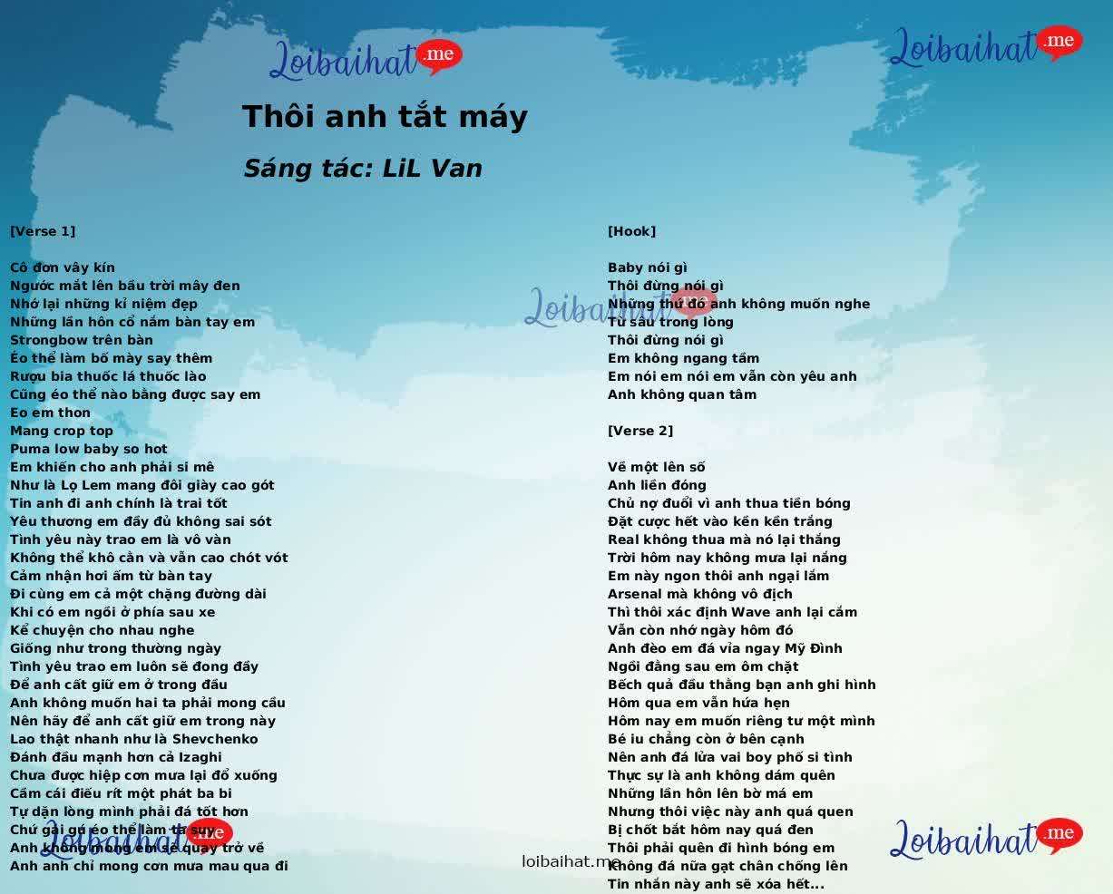 Thôi anh tắt máy