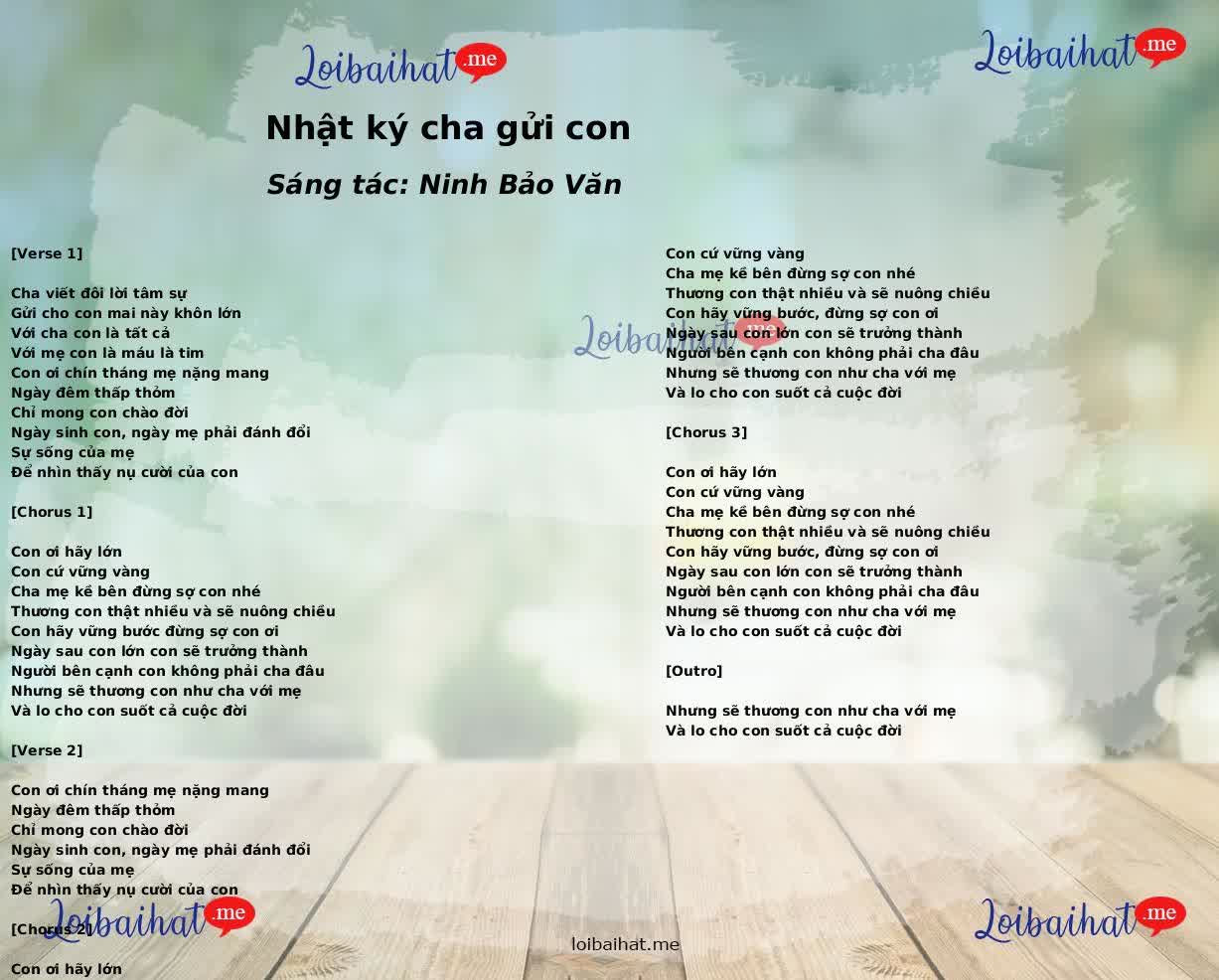 Nhật ký cha gửi con