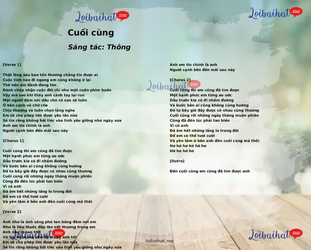 Cuối cùng