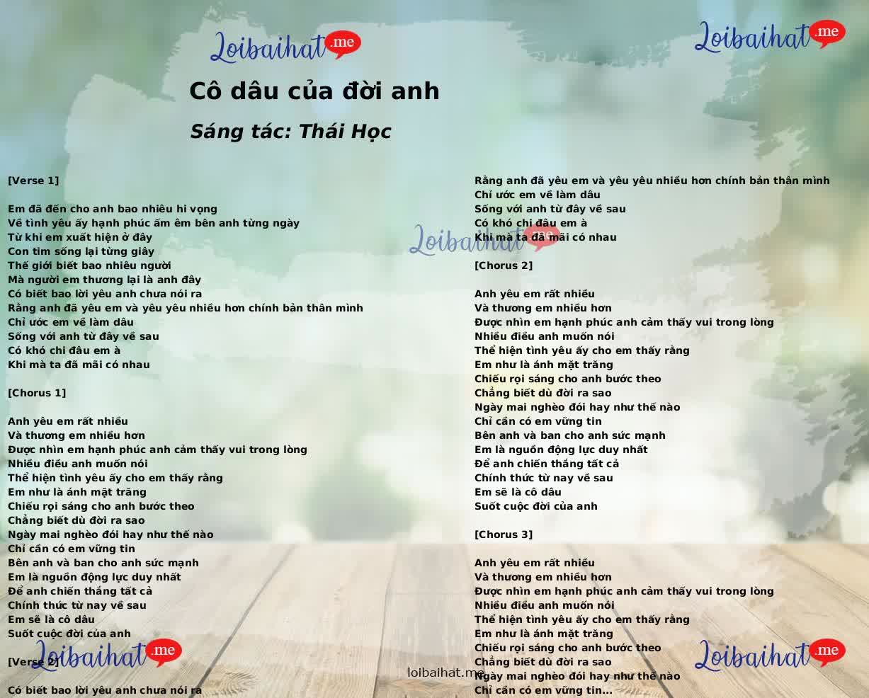 Cô dâu của đời anh