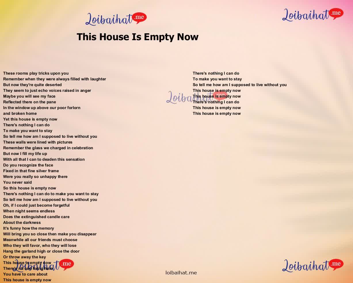 This House Is Empty Now