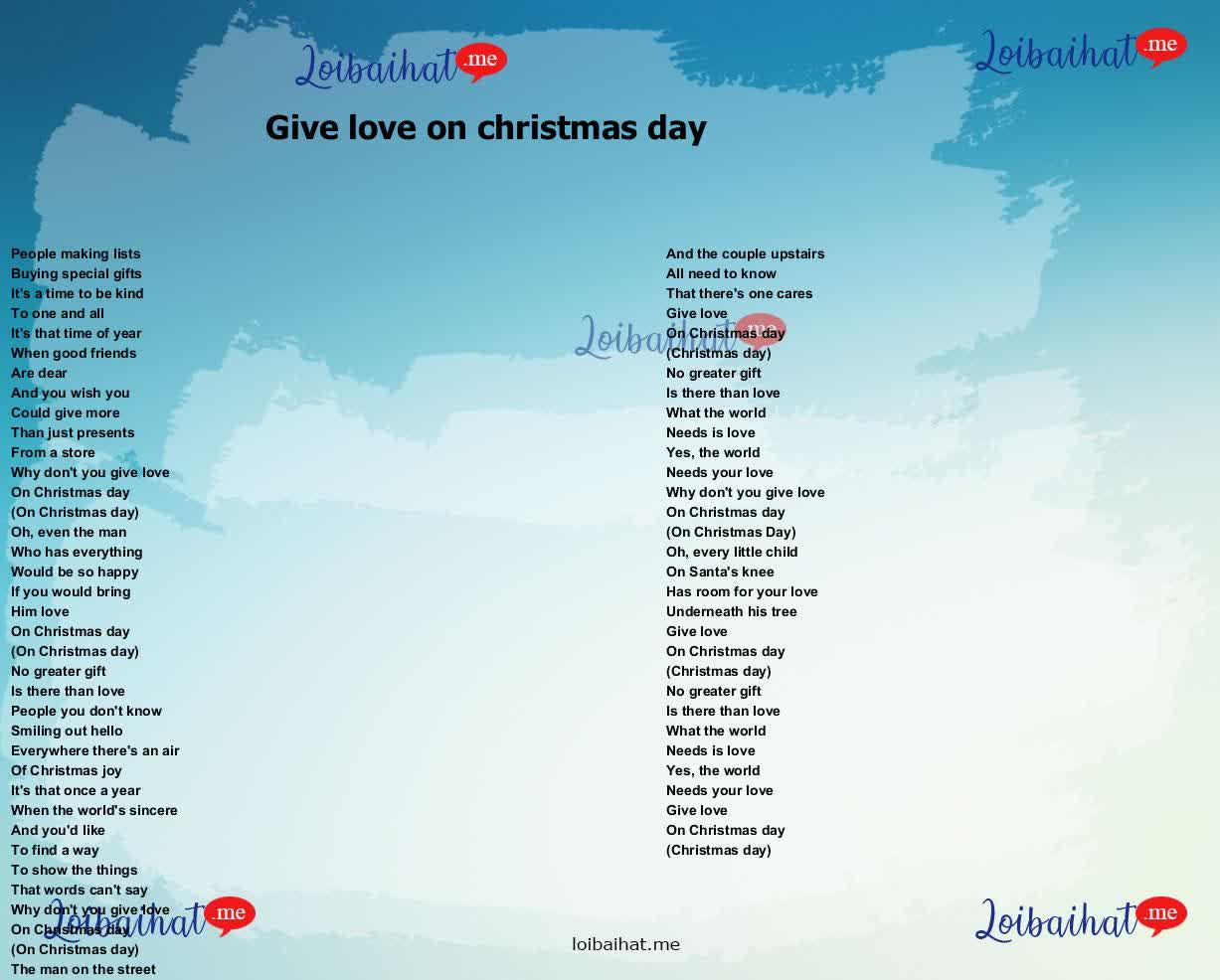 Give love on christmas day