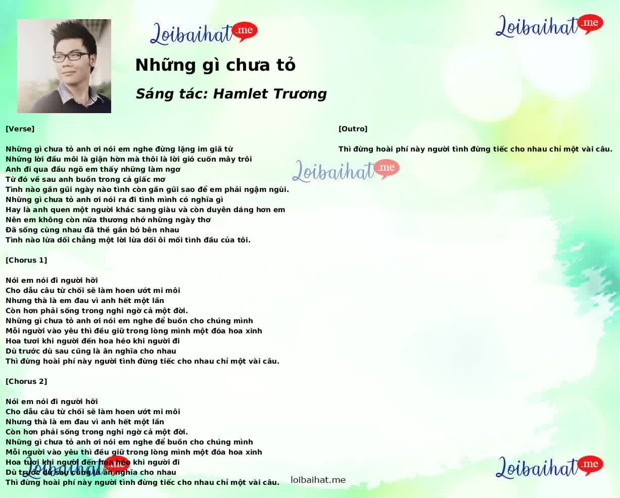 Những gì chưa tỏ