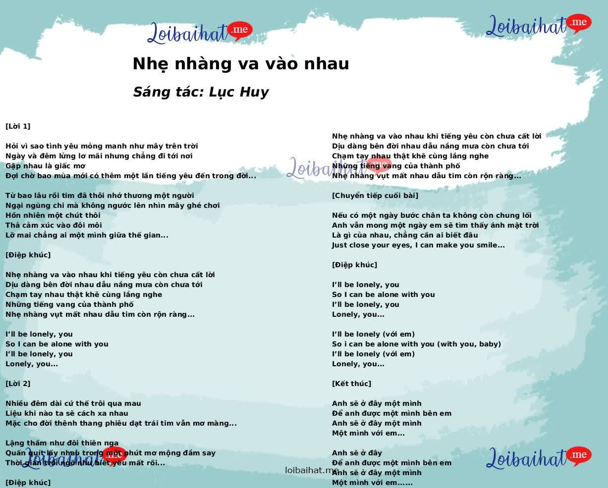 Nhẹ nhàng va vào nhau