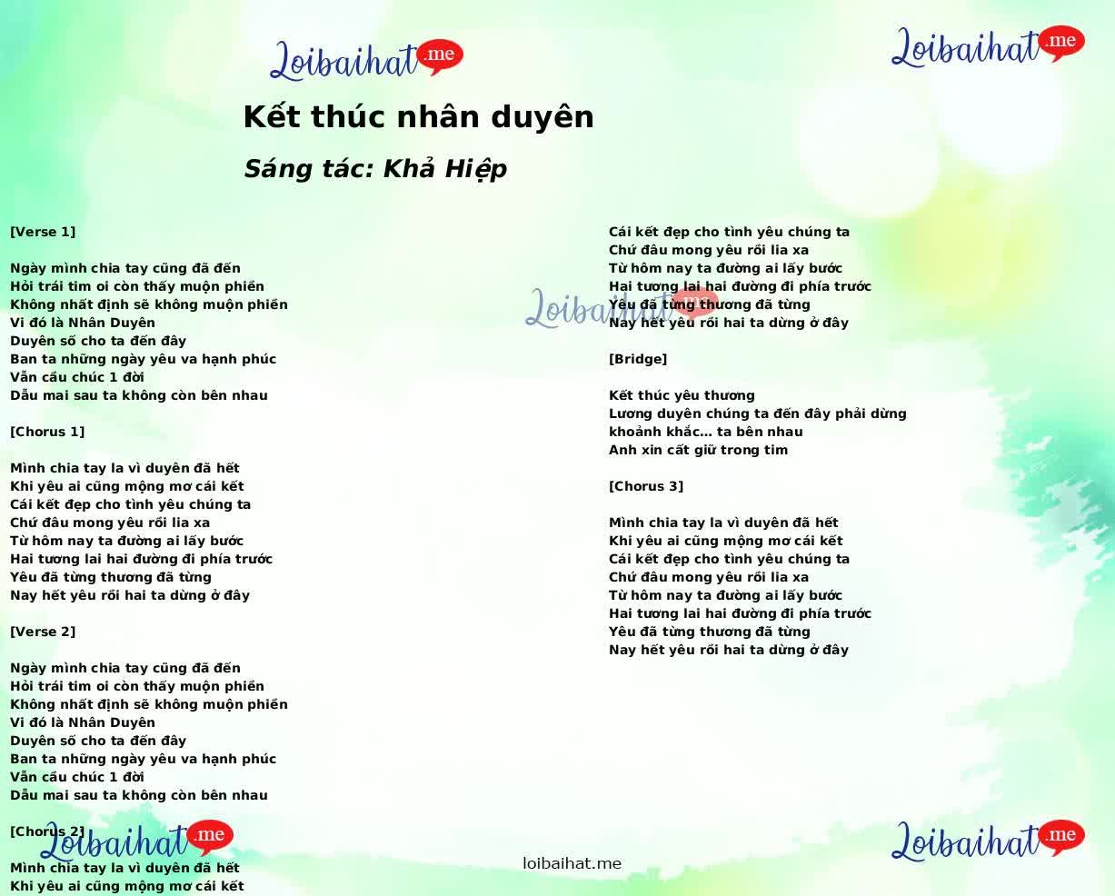 Kết thúc nhân duyên