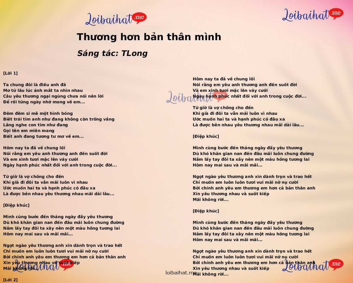 Thương hơn bản thân mình