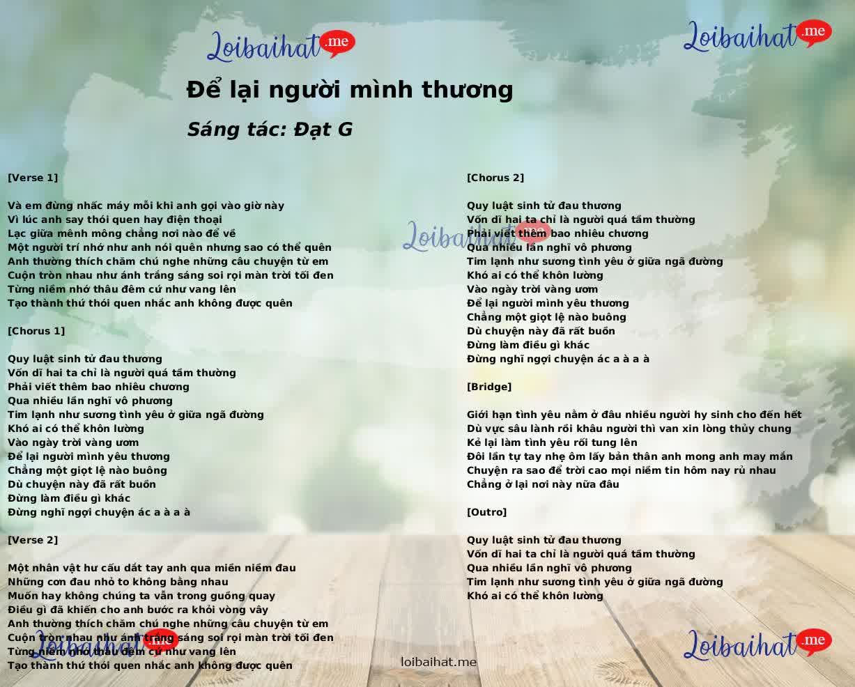 Để lại người mình thương