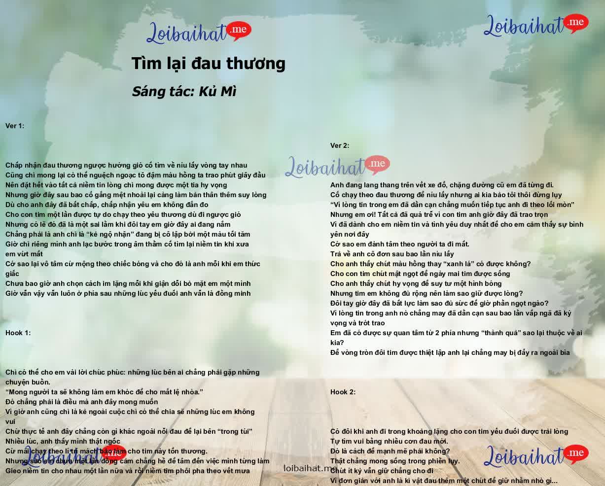 Tìm lại đau thương