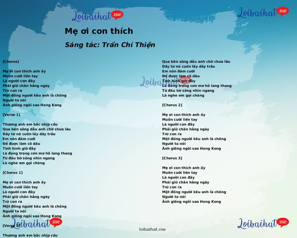 Mẹ ơi con thích