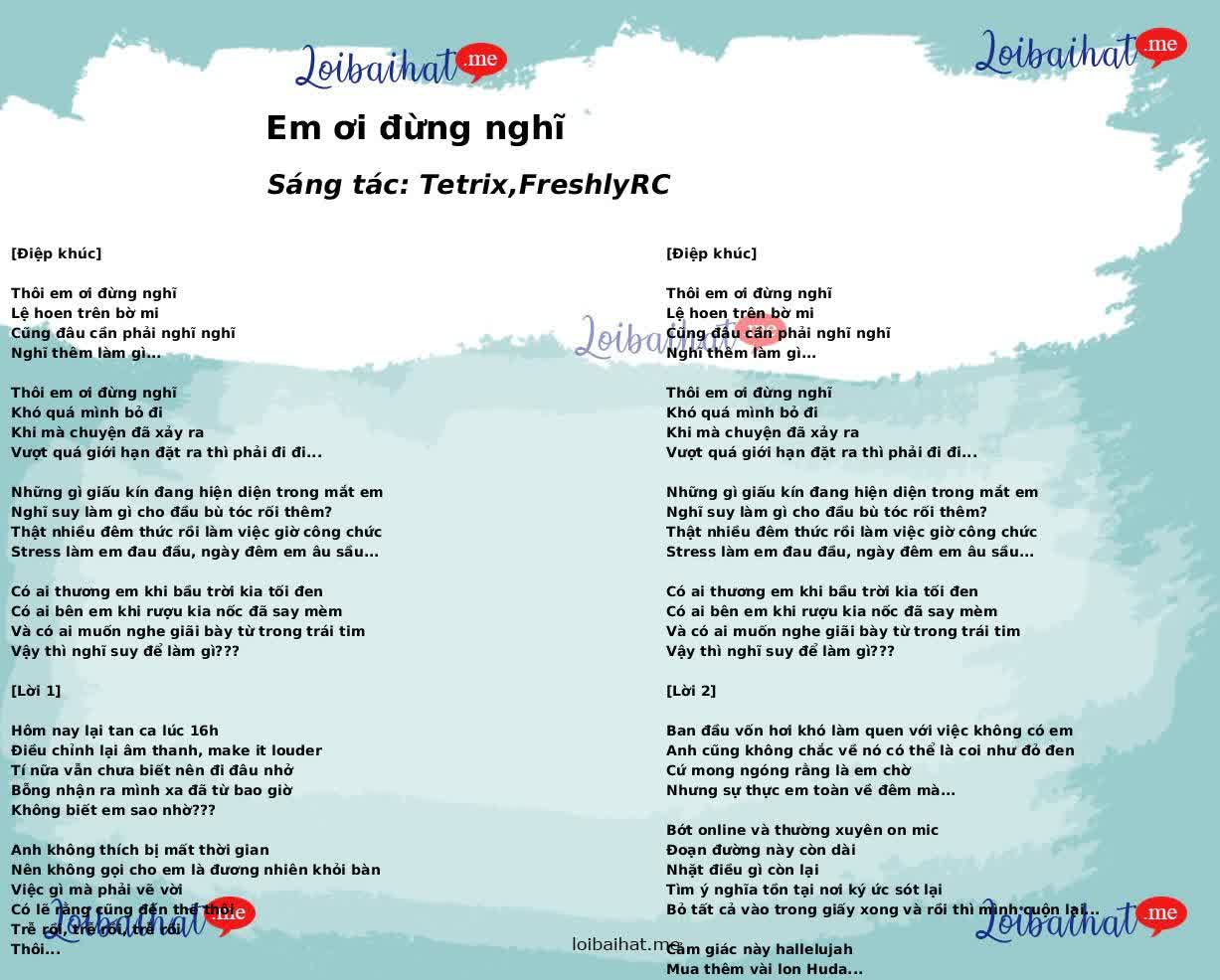 Em ơi đừng nghĩ