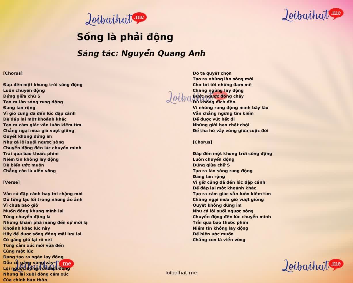 Sống là phải động