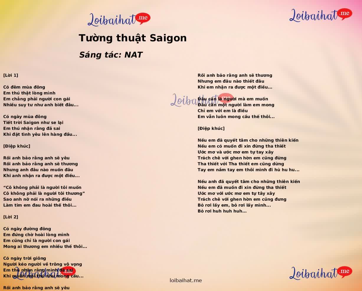 Tường thuật Saigon