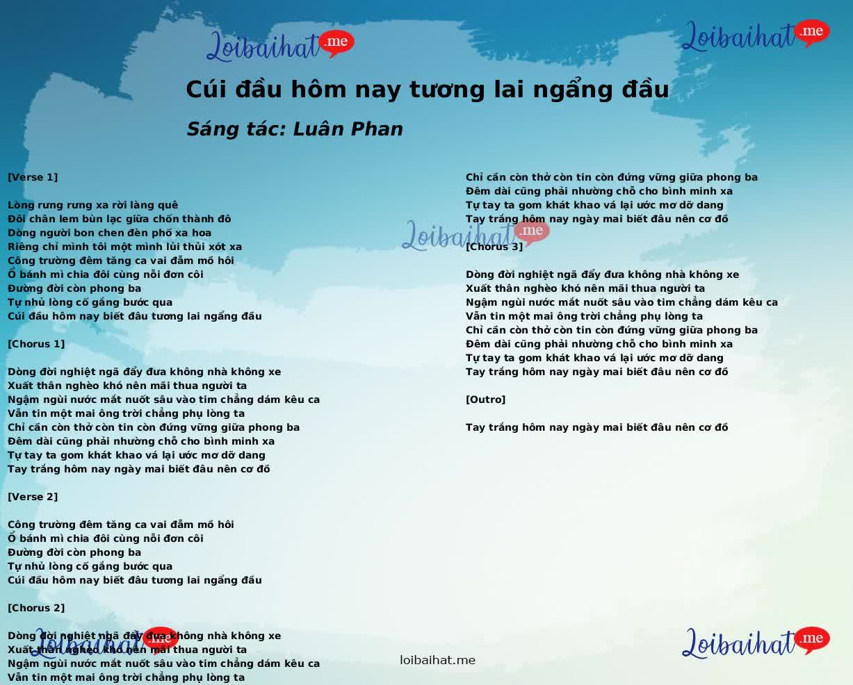 Cúi đầu hôm nay tương lai ngẩng đầu