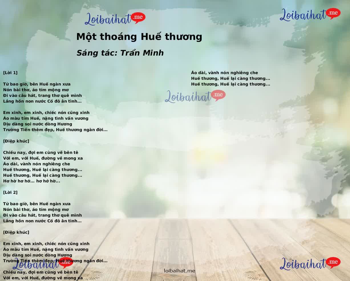 Một thoáng Huế thương