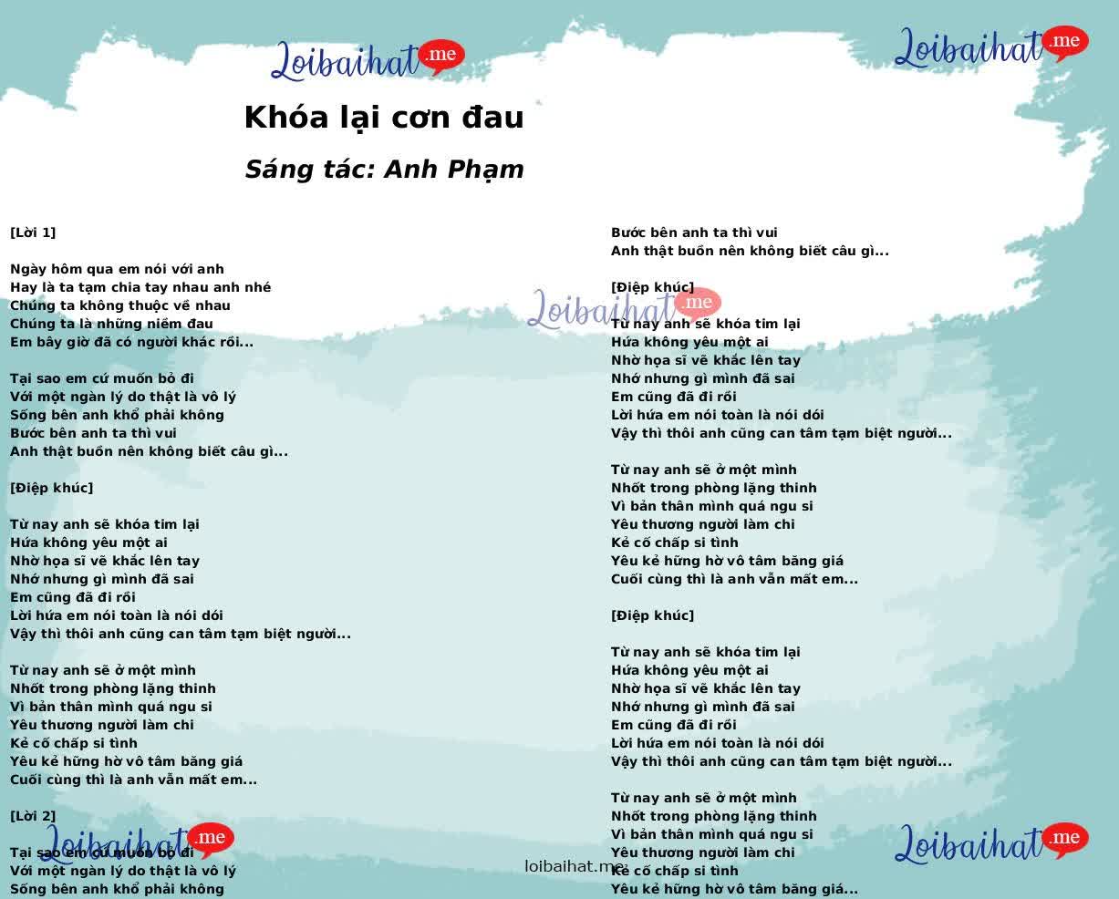 Khóa lại cơn đau