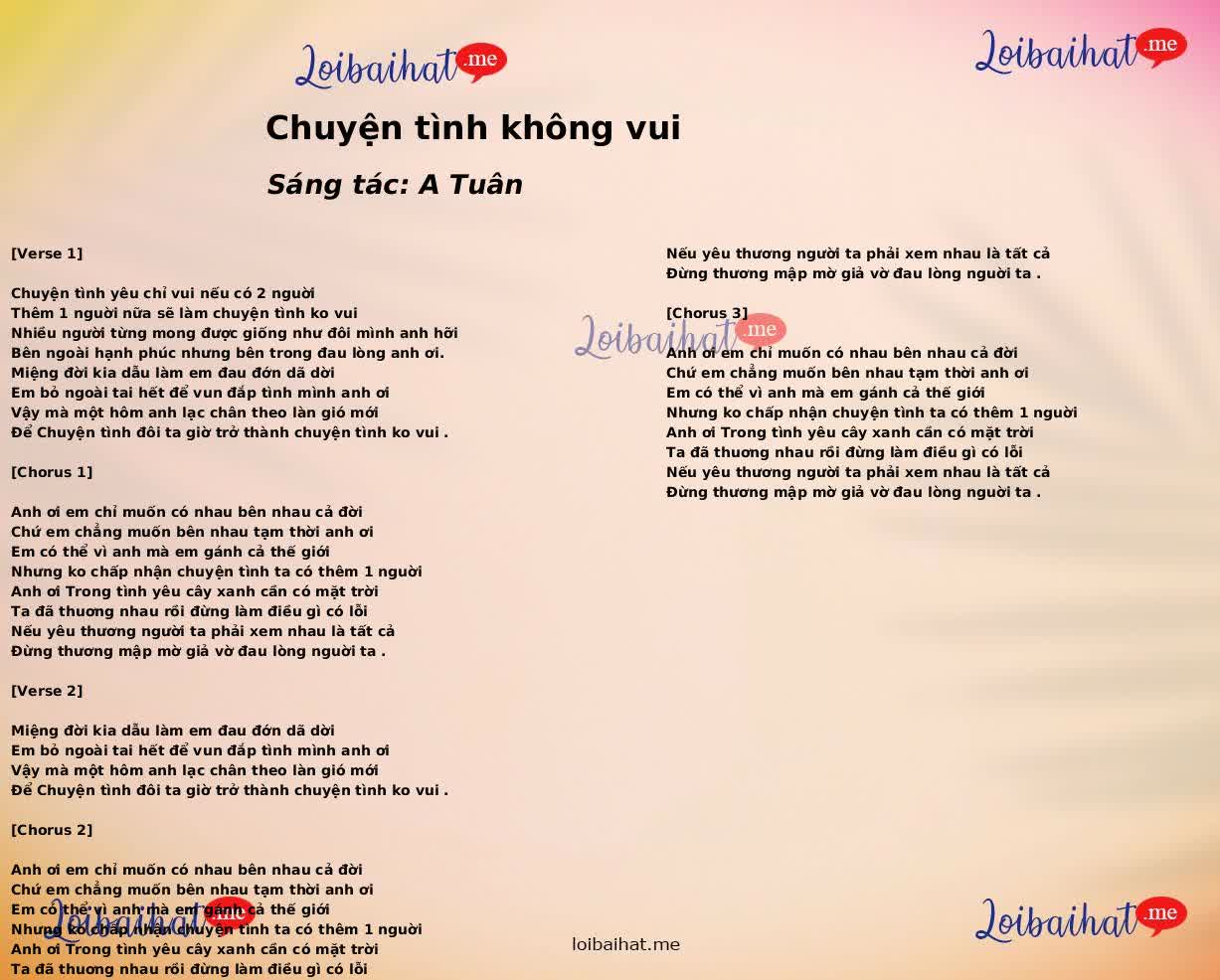 Chuyện tình không vui