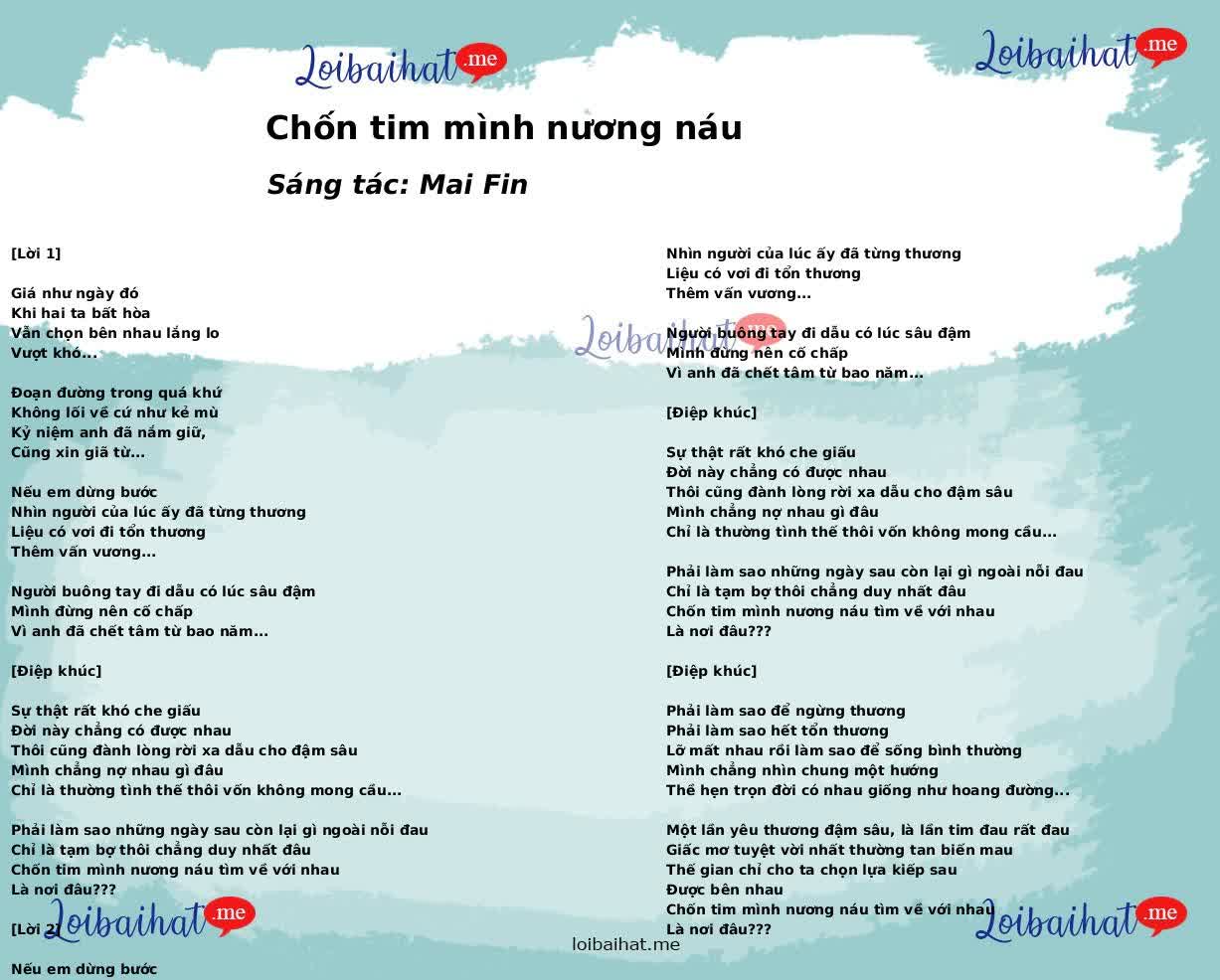 Chốn tim mình nương náu