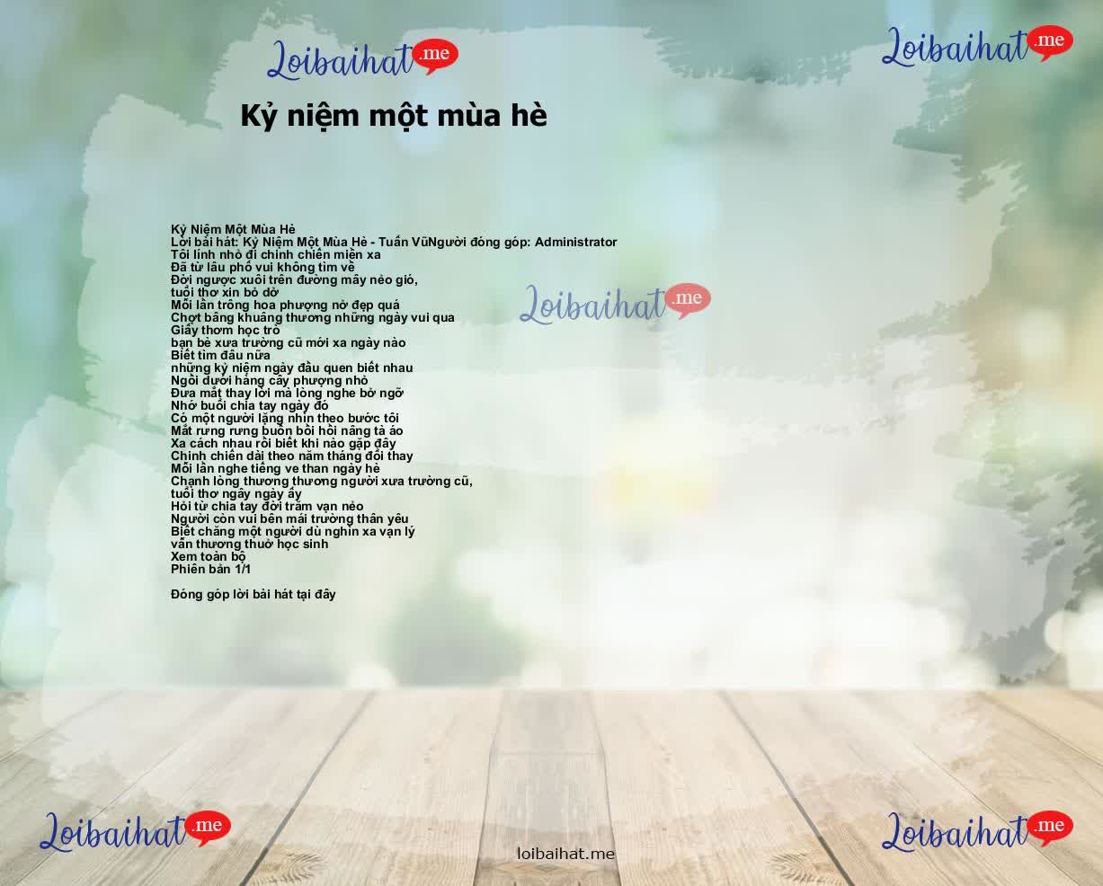 Kỷ niệm một mùa hè
