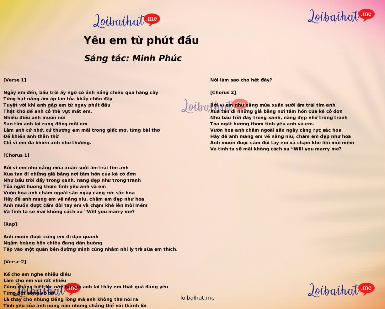 Yêu em từ phút đầu