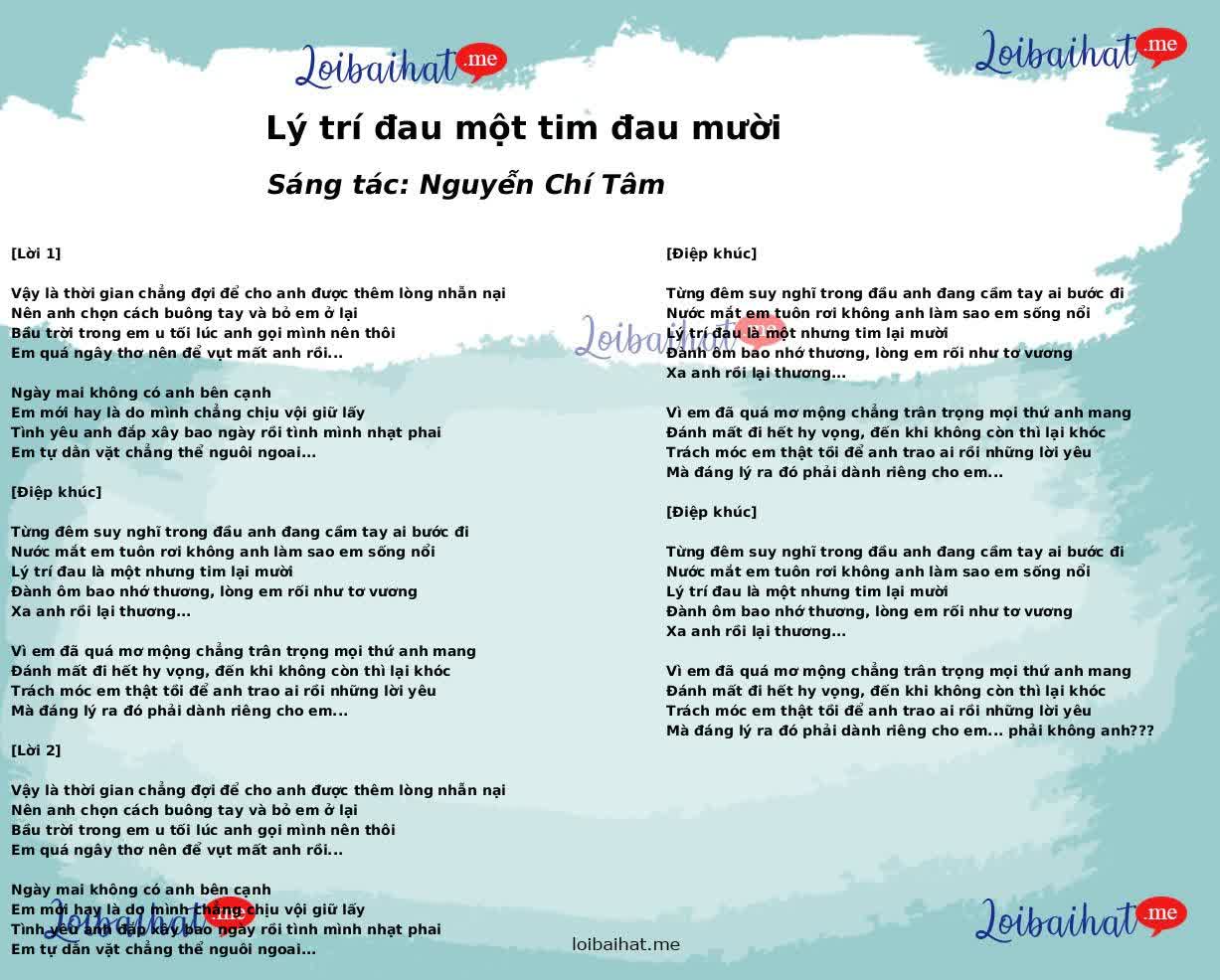 Lý trí đau một tim đau mười