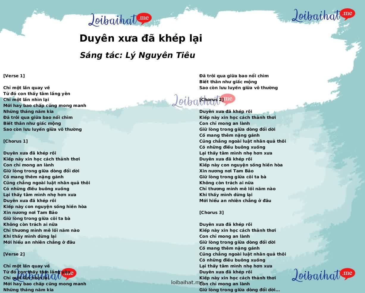 Duyên xưa đã khép lại