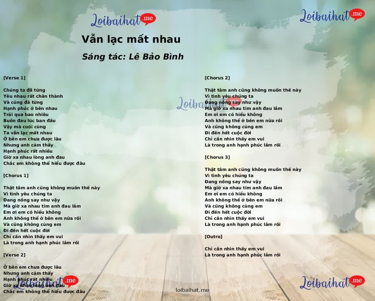Vẫn lạc mất nhau