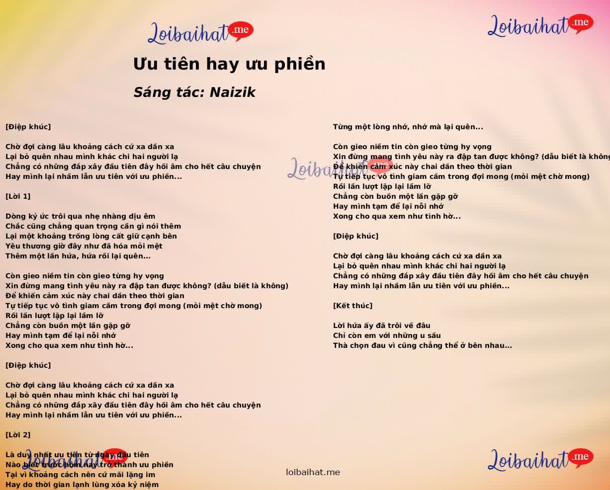 Ưu tiên hay ưu phiền