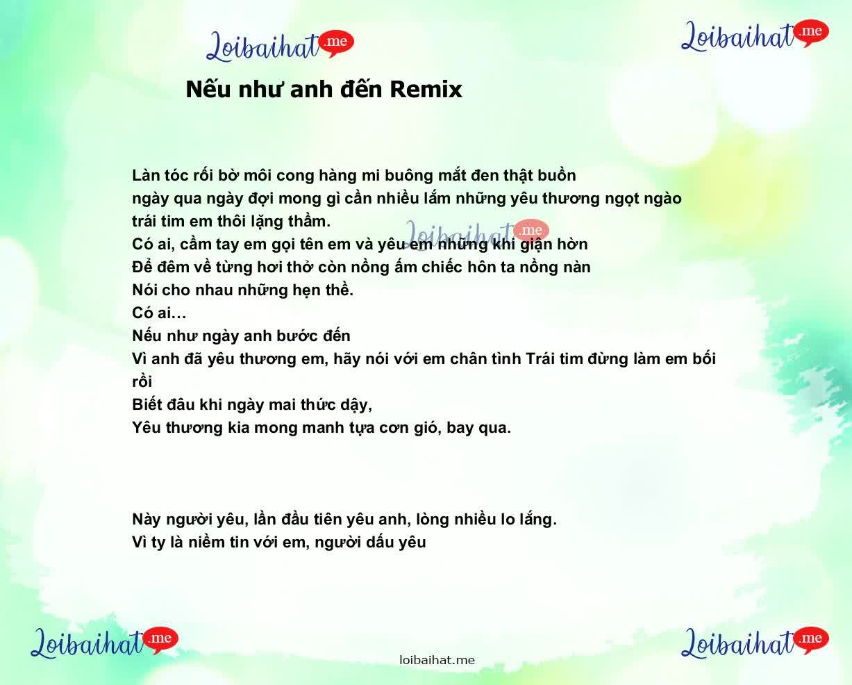 Nếu như anh đến Remix