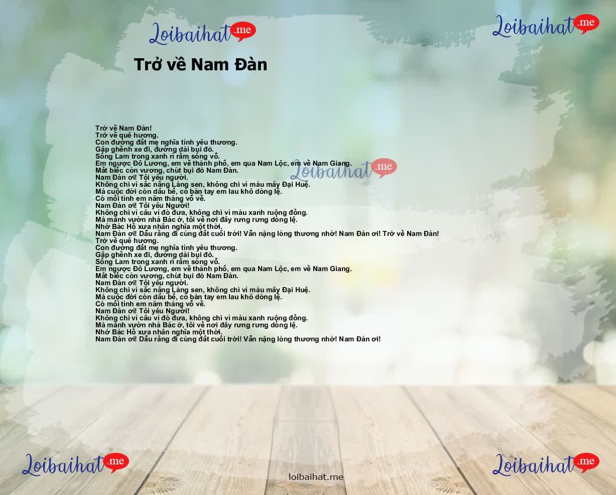 Trở về Nam Đàn