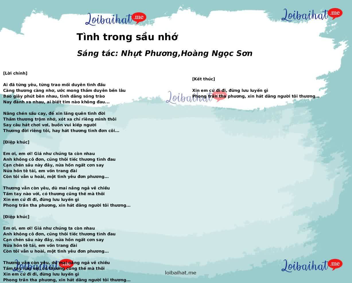 Tình trong sầu nhớ