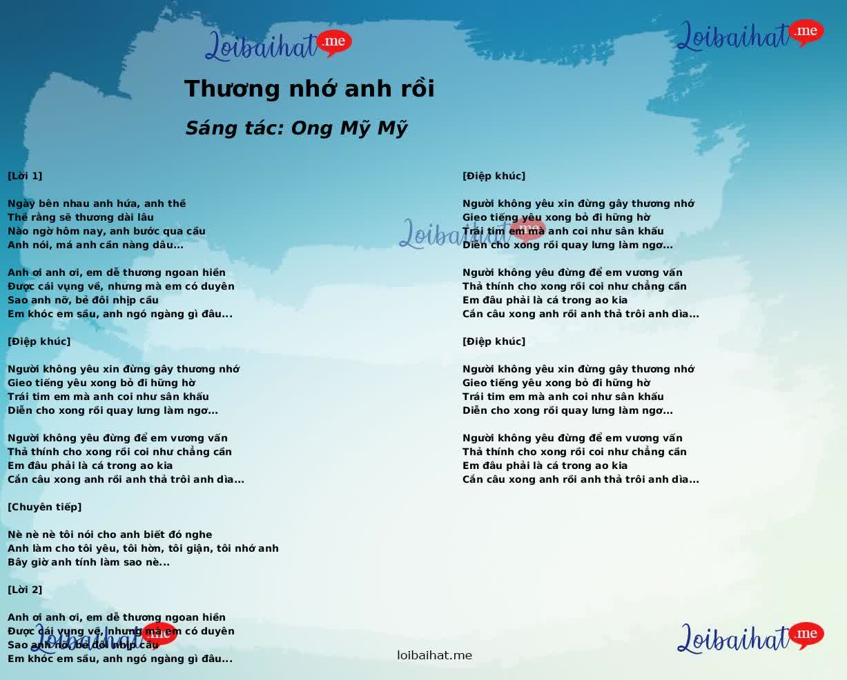 Thương nhớ anh rồi