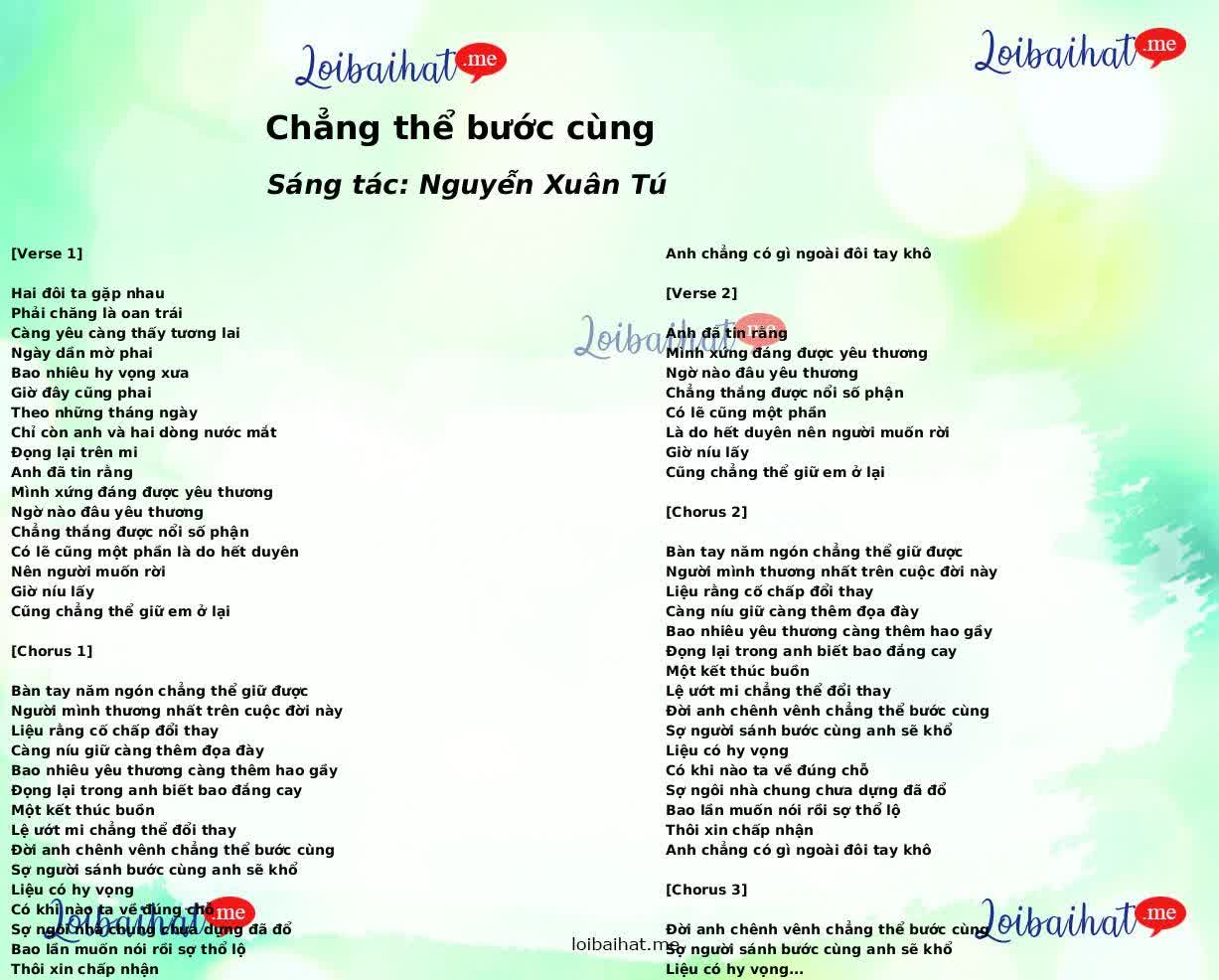 Chẳng thể bước cùng