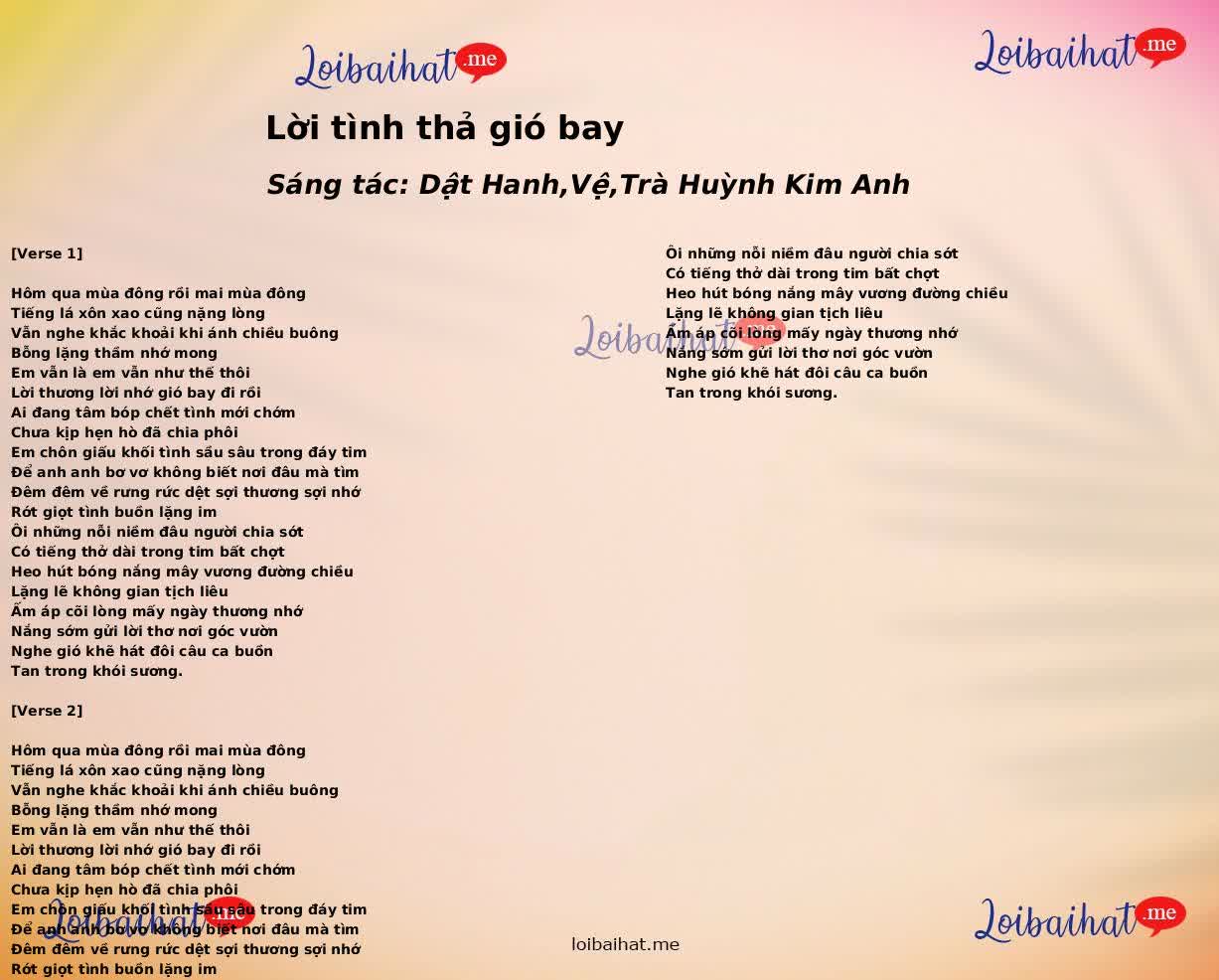 Lời tình thả gió bay