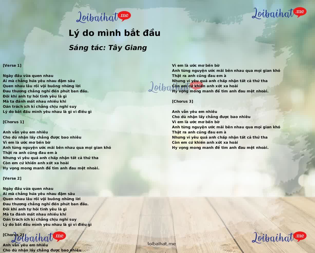 Lý do mình bắt đầu
