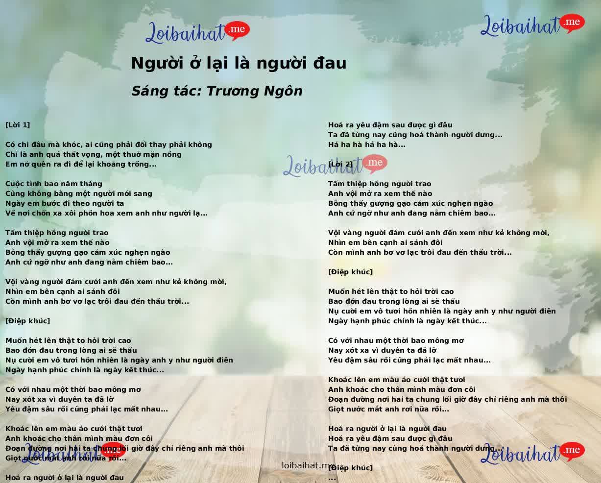 Người ở lại là người đau