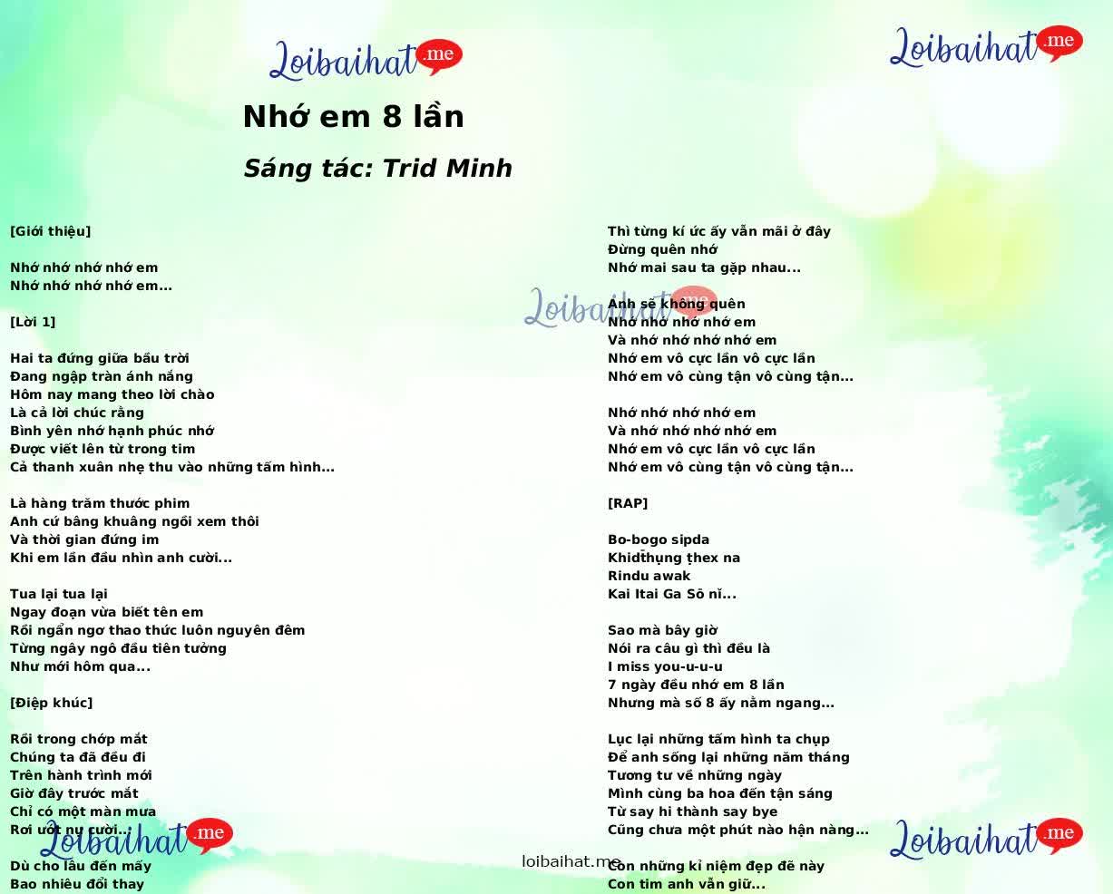 Nhớ em 8 lần