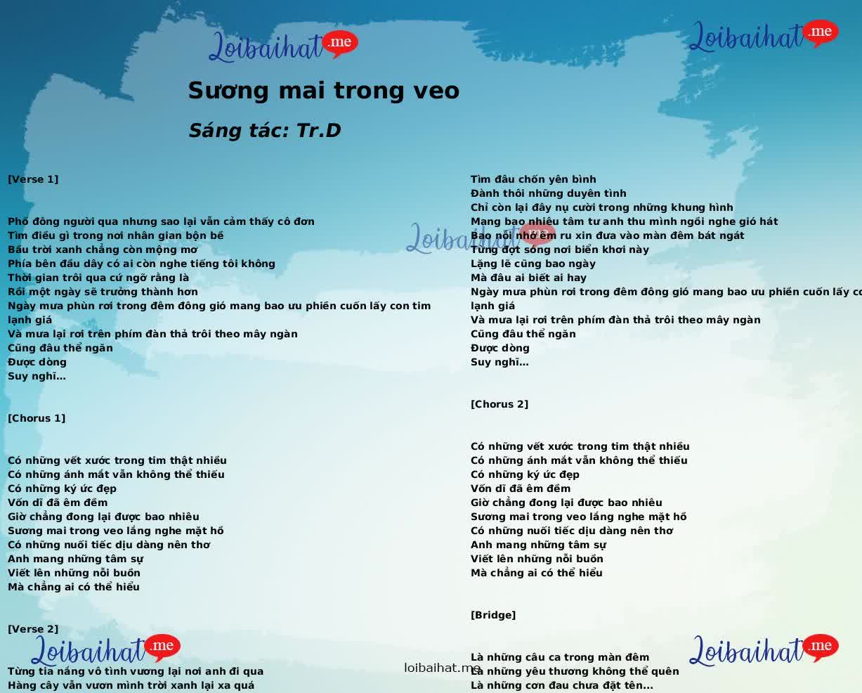 Sương mai trong veo