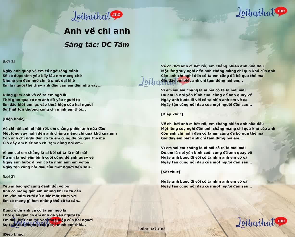 Anh về chi anh